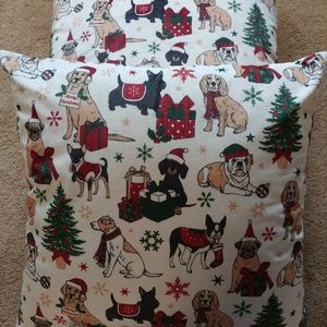 Holiday Puppy Pillows NWOT
